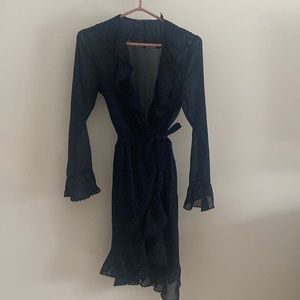 Scotch and Soda Wrap Dress, Size 6 , black and blue
